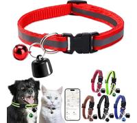 Cat Tracker, Mini localizzatore GPS per gatto, Collare Intelligente con Localizzatore di Posizione, Nessun Costo Aggiuntivo, Compatibile con iOS & Android (Rosso)