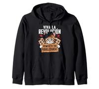 Cat Tshirt Viva La Revolucion Kitty Meow Guerrilla Kitten Felpa con Cappuccio