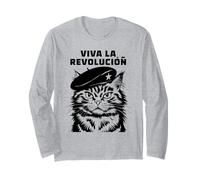 Cat Tshirt Viva La Revolucion Kitty Meow Guerrilla Kitten Maglia a Manica