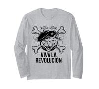Cat Tshirt Viva La Revolucion Kitty Meow Guerrilla Kitten Maglia a Manica