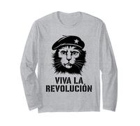 Cat Tshirt Viva La Revolucion Kitty Meow Guerrilla Kitten Maglia a Manica