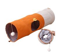 Cat Tunnel, Pet Play Tube, Interactive Training Toy, Scratch Resistant Foldable Hanging Ball Feature for Indoor Outdoor Play, Enrichment, and Exercise, 31.5x9.84x9.84 Inches