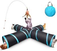Cat Tunnel Toy, Aggiornato Pieghevole 4 WAY Pet Play Tunnel Tube Storage Bag & G