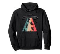 Cat UFO LOL Bye Alien Abduction Flying Cats UFO Galaxy Retro Felpa con Cappuccio