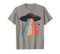 Cat UFO LOL Bye Alien Abduction Flying Cats UFO Galaxy Retro Maglietta