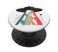 Cat UFO Lol Bye Alien Abduction Flying Cats UFO Galaxy Retro PopSockets PopGrip Adesivo