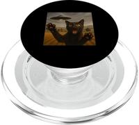 Cat UFO Selfie con invasione aliena amante degli animali PopSockets PopGrip per MagSafe