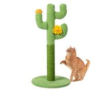 Cat verticale Scratching Post - albero di gatto a tema cactus, centro attività gattino interattivo | Gioco interno mobili torre multipla, tre pali da grattare avvolti in sisal con u