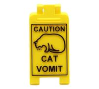 Cat Vomit Caution Sign - 3D Printed Funny Cat Vomit Sign, Funny Cats Warning Signs Decor, Mini Caution Desk Sign's 3Pcs Novelty Cats Decorations Double Sided Cat's Warning Gag Gift For Pet Lovers