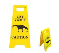 Cat Vomit Caution Sign Divertente segnale di avvertimento per il giardino davanti ai gatti gatto con cartello stampato 3D per la casa o gli animali domestici, decorazione per gatti e amanti dei cani