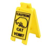 Cat Vomit Hazard Sign - 12cm Funny Gag Caution Sign, 3D Printed Creative Warning, Pet Prank Accessory | Decorative Humor Signs For Cat Lovers Prank Enthusiasts Home Office