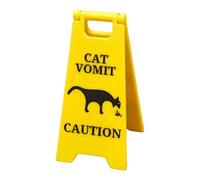 Cat Vomit Sign, Dog Vomit Sign, Funny Cat/Dog Warning Sign, Cat Vomit Caution Sign, Cat Vomiting Sign, Novelty Warning Sign Decoration for Cat Dog Lovers(cat)