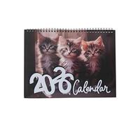 Cat Wall Calendar 2026, Cute Kitten Artwork Monthly Planner, 28x21.5cm/11.02x8.46 inches Large Grid Pages Scheduling, Colorful Decorative Organizer for Home, Office, School, Dorm, Gift for Cats Lovers