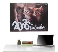 Cat Wall Calendar, 2026 Monthly Kitten Planner, Funny Kittens Art Pages, Cute Pet Calendar, Daily Organizer for Home, Offices, School, and Life Scheduling, 11.02x8.46 Inches, Multicolor