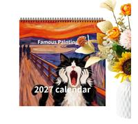 Cat Wall Calendar 2027 Famous Painting - Cat Wall Planner Spiral-Bound for | Spiral-Bound Calendar for Home Apartment Living Room Entryway | Kitchen Study Office Studio Cafe Cat Wall Calendar 2027 Cat