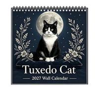 Cat Wall Calendar | Tear-Resistant Thick Black White Cat 12-Month
