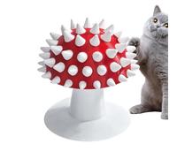 Cat Wall Scratcher, Mushroom Grooming Comb, 3.15×2.75×3.34in Stable Massage Brush with Self-Grooming Layer System, Sturdy Pet Hair Care Tool, Relaxing Scratching Design, Indoor Home Use