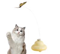 Cat Wand, Butterfly Cat Teaser, Interactive Kitten, Automatic Electric Spinner, Battery Operated Motion, Indoor Play, 2.95x2.95x2.17 Inches, Yellow, 1 Piece