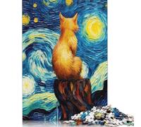 Cat Watch Starry Night Art 1500 Puzzle, Puzzle da Uomo, Impegnativo e Stimolante, Regali per Adulti e Adolescenti, 1500 Pezzi (85x57cm)