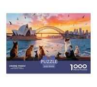 Cat Watching by The City Wall Puzzle Giochi 1000 Pezzi Per Adulti E Ragazzi Arte Interesting Puzzle Adulti Foto 70x50cm/1000pcs