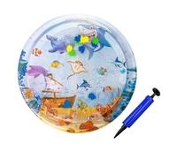 Cat Water Bed Non Slip Play Pad With Floating Fish Inflatable Pet Exercise Pad For Small Breeds Kitten Hunting Water Sensor Activity Bed For Interactive Indoor Fun 65x65x3cm