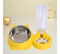 Cat Water Bowl Distributore Automatico Ciotola Cibo Acqua Acciaio Inox Base