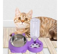 Cat Water Bowl Distributore Automatico Ciotola Cibo Acqua Acciaio Inox Base