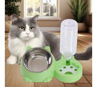 Cat Water Bowl Distributore Automatico Ciotola Cibo Acqua Acciaio Inox Base