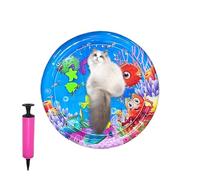 Cat Water Play Mat, Inflatable Cooling Cushion, 25.59 inches Thickened 25.59in Pet Boredom with Pump, Water Bed Pad for Hot Weather Travel Home, Pets, Floor Fun and Crawling