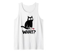 Cat What? Funny Black Cat with Knife Men Women Canotta