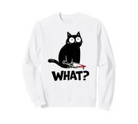 Cat What? Funny Black Cat with Knife Men Women Felpa