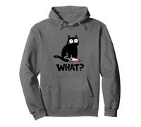 Cat What? Funny Black Cat with Knife Men Women Felpa con Cappuccio