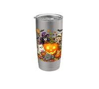 Cat Witch Mummy Ghost Kitten Pumpkin Halloween Spooky Season Bicchiere termico in acciaio inox doppia parete
