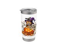 Cat Witch Mummy Ghost Kitten Pumpkin Halloween Spooky Season Bicchiere termico in acciaio inox doppia parete