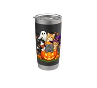 Cat Witch Mummy Ghost Kitten Pumpkin Halloween Spooky Season Bicchiere termico in acciaio inox doppia parete