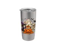 Cat Witch Mummy Ghost Kitten Pumpkin Halloween Spooky Season Bicchiere termico in acciaio inox doppia parete