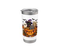 Cat Witch Mummy Ghost Kitten Pumpkin Halloween Spooky Season Bicchiere termico in acciaio inox doppia parete