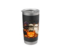 Cat Witch Mummy Ghost Kitten Pumpkin Halloween Spooky Season Bicchiere termico in acciaio inox doppia parete