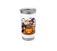 Cat Witch Mummy Ghost Kitten Pumpkin Halloween Spooky Season Bicchiere termico in acciaio inox doppia parete