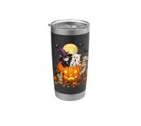 Cat Witch Mummy Ghost Kitten Pumpkin Halloween Spooky Season Bicchiere termico in acciaio inox doppia parete