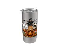 Cat Witch Mummy Ghost Kitten Pumpkin Halloween Spooky Season Bicchiere termico in acciaio inox doppia parete