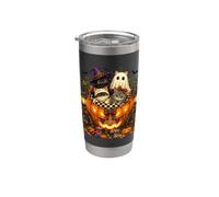 Cat Witch Mummy Ghost Kitten Pumpkin Halloween Spooky Season Bicchiere termico in acciaio inox doppia parete