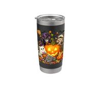 Cat Witch Mummy Ghost Kitten Pumpkin Halloween Spooky Season Bicchiere termico in acciaio inox doppia parete