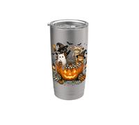 Cat Witch Mummy Ghost Kitten Pumpkin Halloween Spooky Season Bicchiere termico in acciaio inox doppia parete