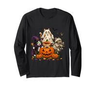 Cat Witch Mummy Ghost Kitten Pumpkin Halloween Spooky Season Maglia a Manica