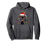 Cat with Christmas Lights Midcentury Mid Century Aesthetic Felpa con Cappuccio