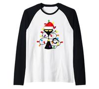Cat with Christmas Lights Midcentury Mid Century Aesthetic Maglia con Maniche Raglan