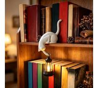 Cat with Lantern Shelf Decor, Cat Shelf Hook with Vintage Lantern (#2) | Cat Bookshelf Lantern Lamp, Cute Cat Hook Shelf Decor, Retro Style Night Light for Porches Patios and Bookshelves