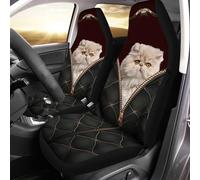 Cat with Leather Zip Cat Pet Coprisedili Anteriori Set of 2 Confortevole Coprisedile Auto Anteriore Antimacchia Posti Seat Cover per Veicolo SUV Accessori