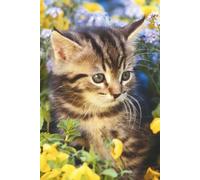Cat with Yellow Flowers Journal: Hardcover, 6 x 9 Inches, 180 Pages, Blank Lined Notebook, Matte Finish. Cat and Animal Lovers, Cute Kittens and Cats, Adorable Kittens Journal